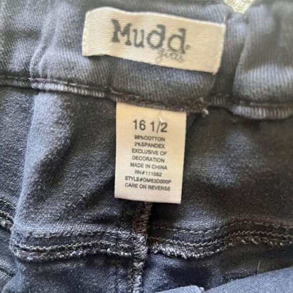 MUDD Girl's Plus Gray Twill Shorts-Adjustable Waist & Macrame Detail - Size 16.5 - Picture 2 of 4